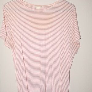 H&M Red Striped Short Sleeve Tee